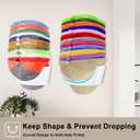 Hat Organizer for Baseball Caps, Wall Mounted Hat Rack for Closet Storage, Space Save Holder Holds 20 Ball Cap, Curved Design Room Organization for Home Closet Door Bedroom (White-2 Pack)