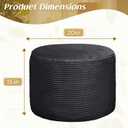 Round Ottoman Foot Rest Pouf for Living Room Couch - Soft Plush Hassock
