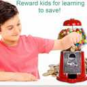 Gumball Machine for Kids 9" - Heavy Duty Metal with Glass - Christmas Antique Style Bubble Gum Machine - Kids Coin Operated Toy Bank for USA Coins - Candy Dispenser - Playo