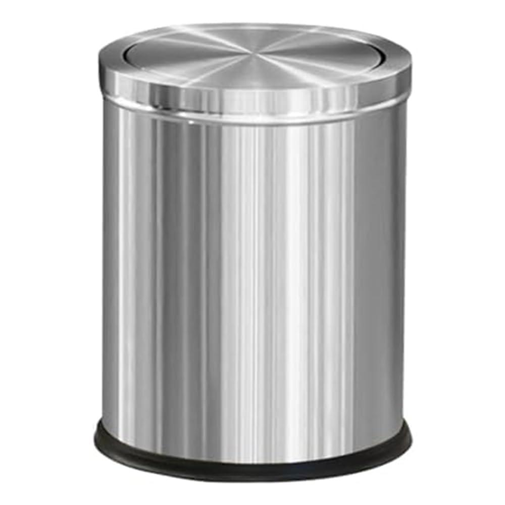 15L/4GAL Silver Stainless Steel Bathroom Garbage can, Bathroom Trash Can with Flipping LidBrushed Nickel Gaebage Can for Bedroom,Living Room,Office,Hotel,Shop,Restaurant (15L-Silver)