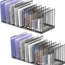 9-Section Desk File Organizer, Vertical File Holder, Mesh Desktop File Folder Metal File Organizer Stand for Office Home Classroom, Black, 2 Pack