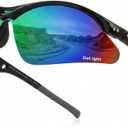 GoLight Polarized Wraparound Sports Sunglasses for Men & Women – UV400, Anti-Glare, Lightweight Frame with Metal Hinges