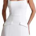 BORIFLORS Women's Sexy Bodycon Corset Mini A Line Dresses Sleeveless Square Neck Party Short Dress, Small