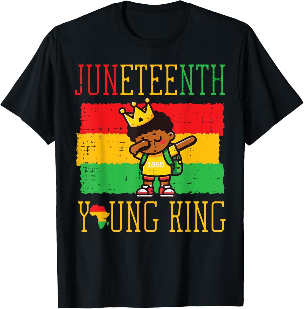 Junteenth African Boy Dabbing Young King Toddler Boys Kids T-Shirt Size 3T (98/3)