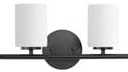 Replay Collection 4-Light Etched Glass Modern Bath Vanity Light Textured Black