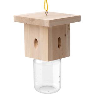 1 PCS Wood Carpenter Bee Trap for Outside - Best Bee Trap - Nature Hanging Carpenter Bee Traps Plastic Jar Outdoor - Insect Traps