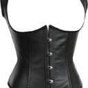 Alivila.Y Fashion Corset Womens Faux Leather Steampunk Corsets Victorian Bustier Top (Small, Black)
