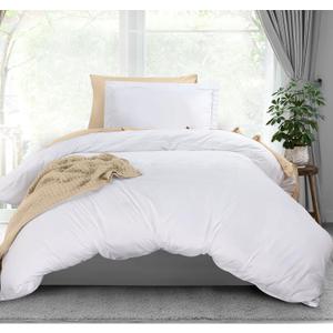 Utopia Bedding Duvet Cover Twin Size - 2 Piece with Zipper Closure - 1 Comforter Cover 68X90 Inches & 1 Pillow Sham 20X26 Inches (White) Comforter Not Included