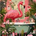 1000 Piece Jigsaw Puzzles for Adults, Bathtub Jungle Animal Jigsaw Puzzles Funny Animals Bathroom Pink Flamingo Puzzle Challenging Family Activity Perfect for Game Nights Puzzle Wall Art Decor