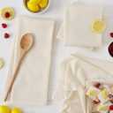 DII Basic Solid Dishtowel Collection Cotton Flat Woven, Small Set, 18x28, Natural, 6 Piece