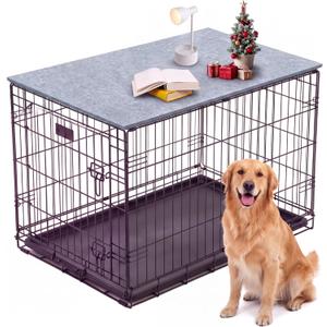 Chumia 48 Inch Dog Crate Topper,Foldable Gray Felt Kennel Cover Board