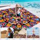Famstar Beach Blanket Oversized Extra Large 78" X 81",Waterproof Sandproof Beach Blanket 1-7 Adults Lightweight Durable for Travel Camping Hiking Picnic