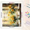 TAOPAOLAB Yellow Roses in Vase Paint by Numbers Kit for Adults - DIY Floral Window Scene Painting on Canvas 16x20 Inches, Acrylic Paint Set, Suitable for Beginners, Art for Home Decoration or Gifts