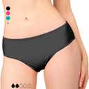 Period Swimwear - Menstrual Leakproof Bikini Bottoms - Mid Waisted Swim Bottoms for Teens, Girls, Women (XX-Small, Black)