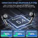Wireless Earbuds, Bluetooth Headphones with Deep Bass Stereo, 48H Playback Ear Buds with LED Power Display, Lightweight, IPX7, in-Ear Earphones with Mic for iPhone/Android/iPad, Black