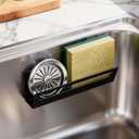 Sponge Holder for Kitchen Sink with Suction Cups & Adhesive Hook, Rustproof In-Sink Sponge Holder, Space-Saving Wall Hanging Sink Caddy Organizer Rack - Sponge, Dish Cloth, Brush - Stainless Steel