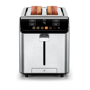 Chefman Smart Touch 2 Slice Digital Toaster, 6 Shade Settings, Touchscreen Controls, Extra-Wide Slots for Thick Breads & Bagels, +10 Seconds, Defrost, Removable Crumb Tray – Stainless Steel