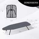 ZOES HOMEWARE Metal Mesh Panel Tabletop Ironing Board | Foldable Iron Board | Heavy Duty Small Iron Board with Heat Resistant Cover and 100% Cotton 8mm Thicken Pad | 31.5"x11.8"x6.2"