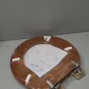 Round Toilet Seat Molded Wood Toilet Seat with Zinc Alloy Hinges, Easy to Install also Easy to Clean, Anti-pinch Wooden Toilet Seat by Angol Shiold (Round, Brownish Yellow)