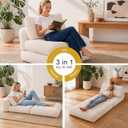 Folding Sofa Bed, Convertible Sleeper Chair With Back Support, BEIGE, 37.8"D x 34"W x 16"H