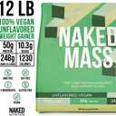 NAKED Vegan Mass - Natural Vegan Weight Gainer Protein Powder - 1,230 Calories, NSF Certified, Non-GMO, Soy & Gluten Free, No Artificial Ingredients - 12LB Bulk - 17 Servings