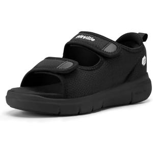 FitVille Diabetic Sandals for Men Wide Width with Arch Support, Men Diabetic Sandals Adjustable, 14M