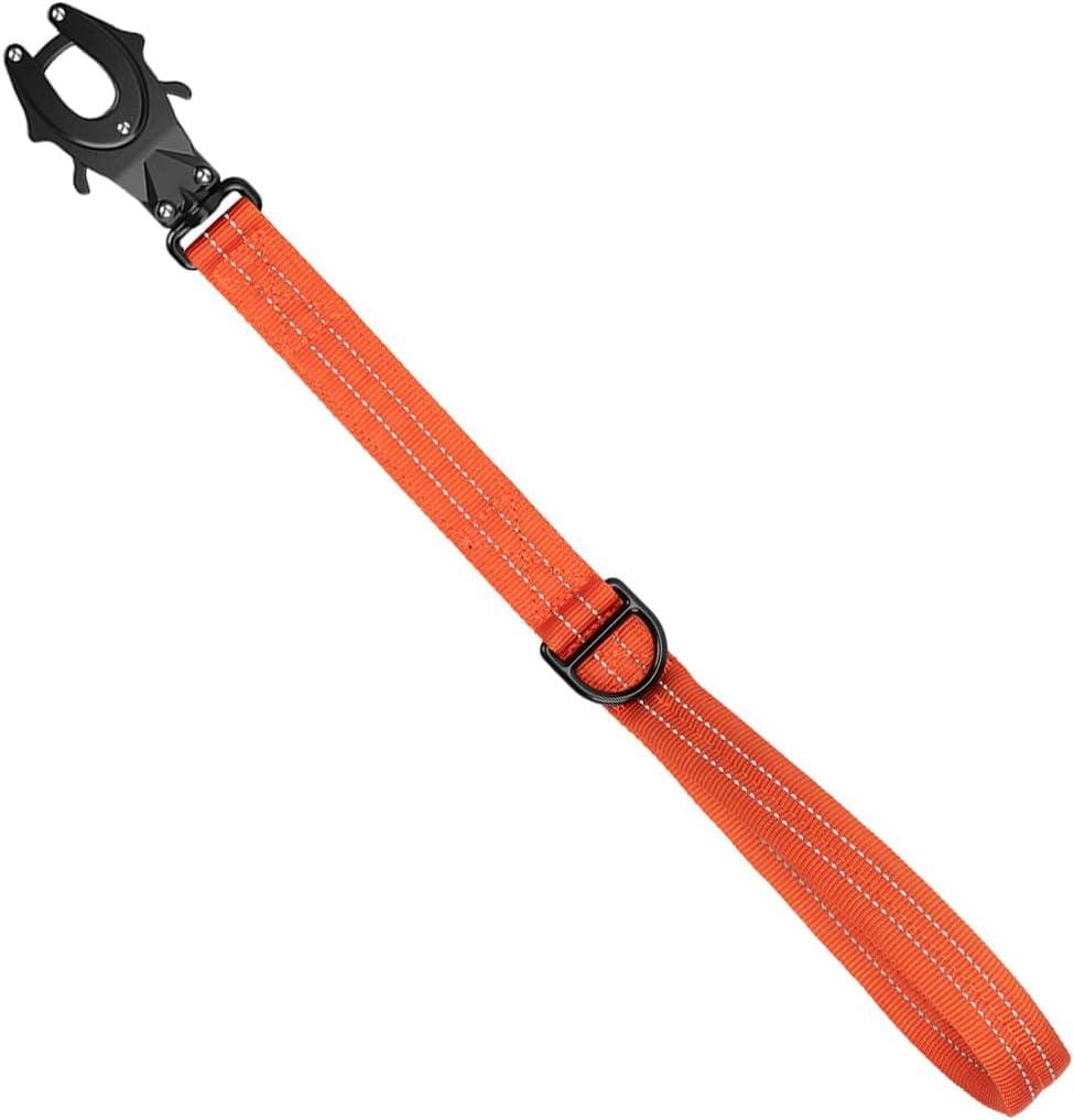 ICEFANG Short Dog Leash 18 Inch Reflective Nylon Traffic Leash with Padded Handle,Heavy Duty Auto Lock Swivel Clip for Medium Large Dogs No Pull Training Walking (Orange, 18 Inch)