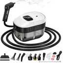 Pressurized Handheld Steam Cleaner 2500W, 54oz Large-Capacity Steamer with 3-Level Adjustable Steam, 15s Heat-Up & 15Pcs Accessories  for Car, Tile, Grout, Couch, Floor, Bed, Dirt, Furniture (White)