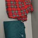 Gerber Mens Pajama Set Sleepwear Pjs Set Long Sleeve Shirts Plaid Pj Pants 2 PCS Loungewear Set with Pockets L