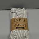 Plain Striped Cotton Linen Blended Dinner Cloth Napkins - Set of 12 (40 x 30 cm) - for Events & Home Use (Beige)