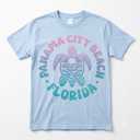 PANAMA CITY BEACH Florida Vacation Trip Retro Vintage Sunset T-Shirt (Blue, M)