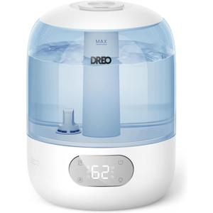 DREO Humidifiers for Bedroom, Cool Mist Ultrasonic Humidifiers with 30Hr Runtime, Top Fill 3L Tank, Easy Clean, Humidity Sensor, Night Light for Baby, Nursery, 360 Nozzle for Plants and Home, Blue
