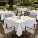 Sancua White Square Tablecloths 54x54 Inch, 2 Pack - Fabric Table Cloth for Square or Round Tables, Washable Polyester Table Cover for Dinner, Holiday Party, Decorative Display Tables