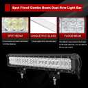 Willpower 44 Inch 288W Led Light Bar Flood Spot Combo Beam Off Road Driving Lights Waterproof Fog Work Lights for 4X4 Trucks Boat Car SUV ATV 12V 24V with Wiring Harness