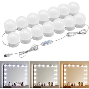 LED Vanity Lights - Adjustable Color Temp & Brightness,14 Dimmable Bulbs for Dressing Mirror Lighting