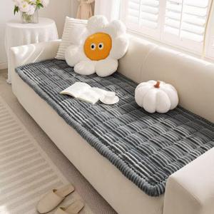 Couch Cover for Dogs Washable, Non-Slip Pet Couch Covers for Sofa, Fuzzy Dog Couch Cover Blanket for Furniture Protector (Z-Dark Gray, 27.6" x 59"/70 x 150cm)