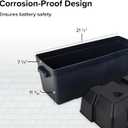Camco Double Battery Box - Safely Stores RV, Automotive, and Marine Batteries - Features a Heavy-Duty Corrosion-Resilient Polymer Construction and Measures Inside 21-1/2" x 7-3/8" x 11-3/16" (55375)