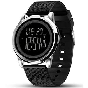 YUINK Mens Watch Ultra-Thin Digital Sports Watch Waterproof Stainless Steel Fashion Wrist Watch for Men Women