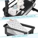 YADAQE Baby Cradle, Freestanding Bedside Bassinet, 3-in-1 Convertible Bassinet with 360 Swivel Wheels, 2026 New Model Adjustable, Easy-Fold Portable Neutral Baby Newborn Bassinet (Dark Gray)