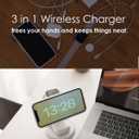 Wireless Charger Compatible with Mag-Safe,3 in 1 Charging Station for iPhone17/16/15/14/13/12 Series, Apple Watch,AirPods,15W Fast Charging (Adapter Included)