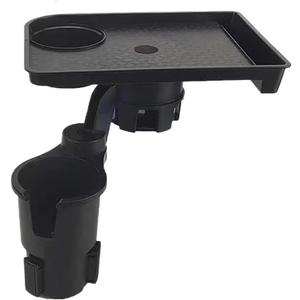 Black Silicone Car Cup Holder Expander Tray - Console Storage Organizer for Sedan & MPV - Universal Car Interior Drink Holder Organizer with Non-Slip Design