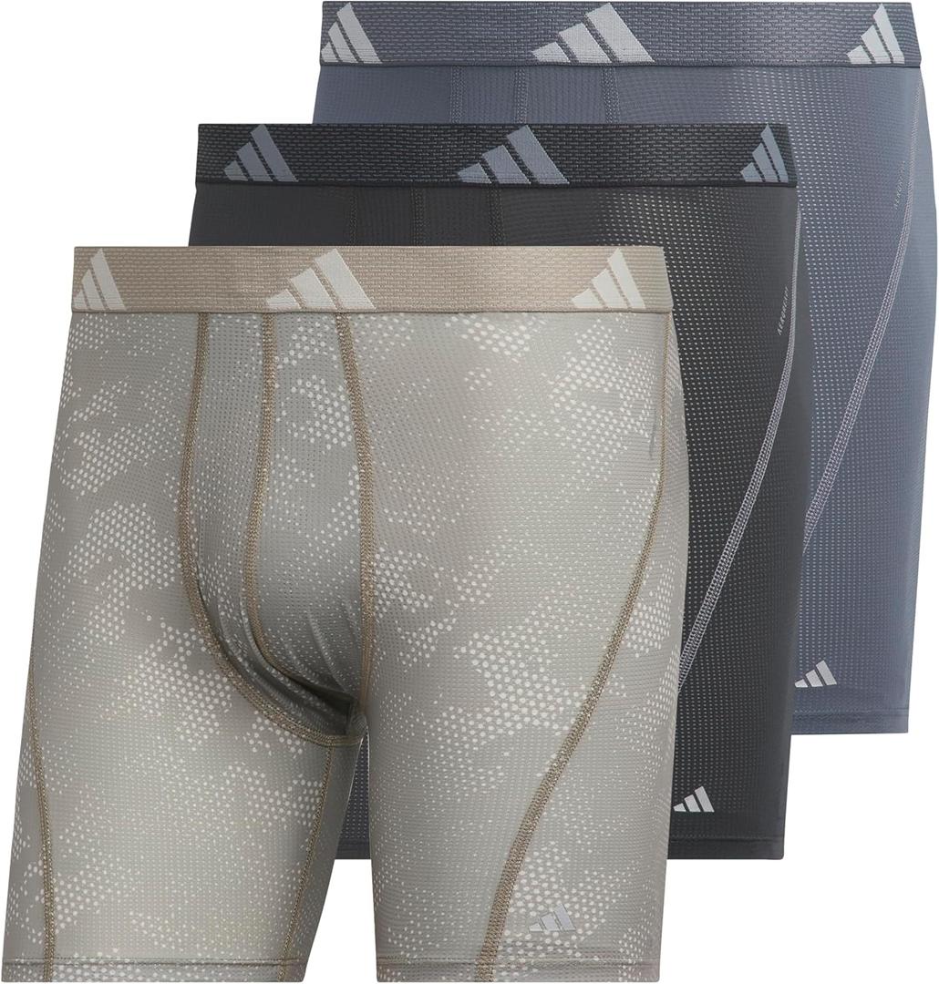 adidas Men's Performance Athletic Mesh Boxer Brief Underwear, Moisture Wicking, Sport Comfort, 3-Pack (XX-Large, Drift Wonder Alumina-putty Beige/Carbon Grey/Onix Grey)