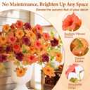 4Pcs Artificial Fall Flowers for Outdoors Fake Fall Petunias for Decoration