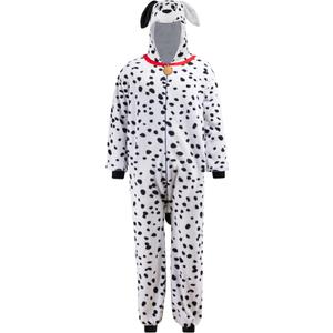 Spooktacular Creations Unisex Adult Dalmatian Pajama Plush with Hat Tail for Dress Up Party Role Play Halloween Costume, Size M