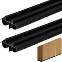 2 Pcs 36 Inch Double Bubble Kerf Door Sweep Kit, 1-3/4" Wide Vinyl Concealed Kerf Weather Strip, Door Bottom Seal Strip Replacement to Block Dust Noise Reduction