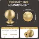 Yiking Soild Brass Cabinet Knobs Heavy Duty Real Brass Dresser Pulls,Brushed Gold Drawer Knob Kitchen Cabinet Pull Modern Small Round Handle Gold Handle for Kitchen Bathroom Furniture 4pcs 1-1/8in