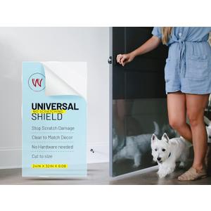 CLAWGUARD Plexiglass Universal Scratch Shield 32x24 in. Clear Door Scratch Protector Dog & Cat Wall, Door & Furniture Cat Scratch Protectors