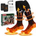 Heated Socks 7500mAh*2 Rechargeable Battery, Electric Heated Socks with 4 Adjustable Heating Settings Up to 14 Hours for Winter Skiing Hunting Camping Hiking Fishing Cycling Outdoor Work Foot Warmer