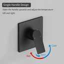2 Function Shower Valve Kit Single-Handle Shower Valve and Trim Kit Shower Faucet Handle Bathroom Shower Control Valve Kit Rough-In Shower Trim Kit Shower Mixing Valve Matte Black