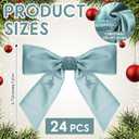 24 Pcs Velvet Christmas Bows for Christmas Tree 4.72" Rustic Crafts Gift Velvet Ribbon Twist Tie Bows for Xmas Wreaths Garland Gift Wrapping Wedding Decor(Peacock Blue,White,Blue)